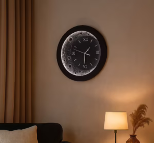 Podświetlony zegar ścienny 48 cm z neutralnym światłem
