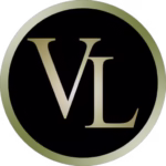 Logo VaLis Art Studio – litery V i L w złotym okręgu